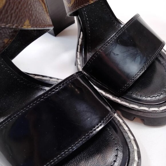 Louis Vuitton Sandals Women Black PVC 599-071425 - Picture 4 of 9